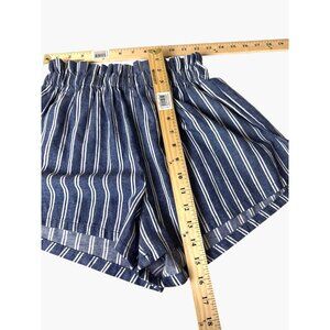 Shein Size Small Casual Short Shorts Loose Fit Elastic Waist Blue/White Stripe
